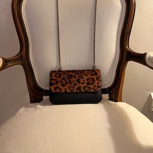 CAbi Leopard and Black Crossbody Bag convertible to BELT bag